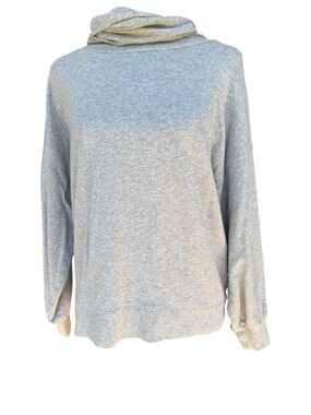 Soft Surroundings Light Heather Gray Cowl Neck Pullover Sweater Medium